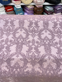Violet Şamdan Desen Etuval İpek Şönil Pike Kumaş