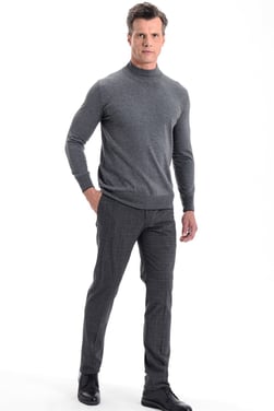 Morven Erkek Ekose Slimfit Pantolon Siyah