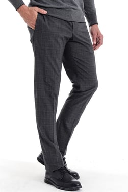  Morven Erkek Ekose Slimfit Pantolon Siyah