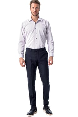  Morven Erkek Lacivert Jakarlı Slim Fit Yan Cep Kumaş Pantolon