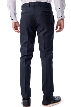  Morven Erkek Lacivert Jakarlı Slim Fit Yan Cep Kumaş Pantolon
