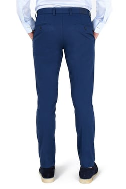  Morven Erkek Lacivert Pamuklu Slim Fit Yan Cep Keten Pantolon