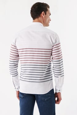 Morven Erkek Bordo Panolu Slim Fit Gömlek