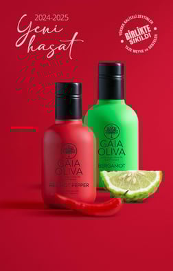2li Bergamot ve Kırmızı Acı Biber Çeşnili 250 ml Natürel Sızma Zeytinyağı (Yeni Hasat)
