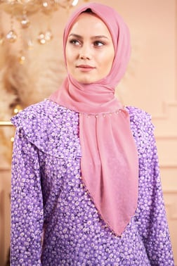 Selvi Boylum Al Yazmalım Pembe Tülbent