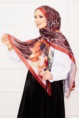 Yaprak Desen Soft Şal -4