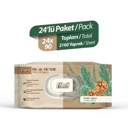 Fibril Sedir Ağacı Kokulu Islak Mendil 24 Paket 2160 Yaprak