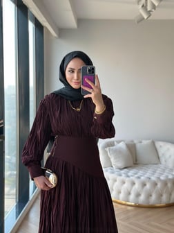 LAYSA ELBİSE BORDO