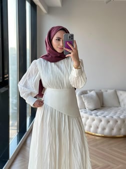 LAYSA ELBİSE KREM