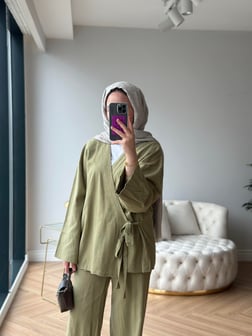 MASSİM KETEN TAKIM ÇAĞLA YEŞİLİ