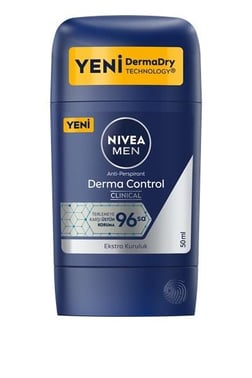 NIVEA Men - Erkek Deodorant - Derma Control Clinical Erkek Stick Deodorant 50 ML - Besleyici C Vitaminli İçeriği ile 96 Saate Kadar Koruma Sağlar
