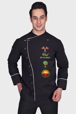 Bıg Chef Modern Aşçı Ceketi Siyah