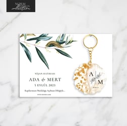 Olive Leaf Epoksi Anahtarlık Hediyelik