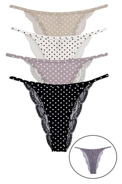 Vanilya Secret Dantel Pamuklu Brezilyan 4'Lü Paket