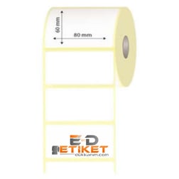 100mm x 80mm Kuşe Etiket