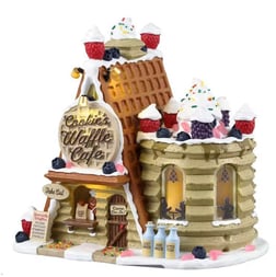 20cm Waffle Cafe Dükkanı Işıklı Dekor