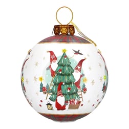 30cm Yılbaşı Topu Cüce Desenli Led Işıklı
