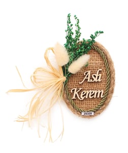 50 Adet 10x7cm Magnet Doğal Çiçekli  Söz Nişan Düğün Hediyesi Ahşap İsimli Mod.3