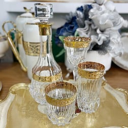 12 Kişilik Bardak TakımıAdagio RCR Kristal Cam 37 Parça Bardak Takımı - Gold Dekorlu