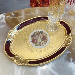 Tepsiİtalyan Gül Ağacı Oval Tepsi MS49