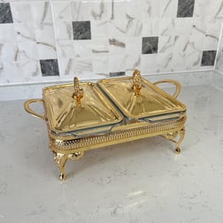 SunumlukWinterbach Isıtıcılı 2 Bölmeli Servis Seti Gold
