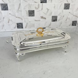 SunumlukWinterbach Isıtıcılı Dikdörtgen Servis Seti Silver Gold