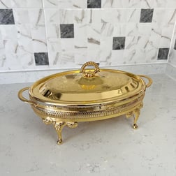 SunumlukWinterbach Isıtıcılı Oval Büyük Servis Seti Gold