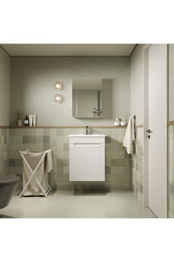 BANYO DOLABI AYNALI CNC İŞLEMELİ MEMBRAN KAPAKLI 55 cm