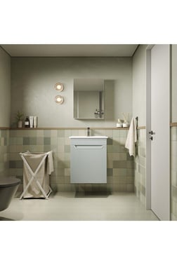 BANYO DOLABI AYNALI CNC İŞLEMELİ MEMBRAN KAPAKLI 55 cm