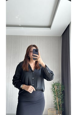 Saten Gömlek | Siyah