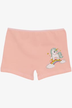 Kız Çocuk Boxer Sevimli Unicorn & Gökkuşağı Pembe (9 Yaş)