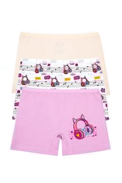 Kız Çocuk 3'lü Boxer Likralı (%96 Pamuk)