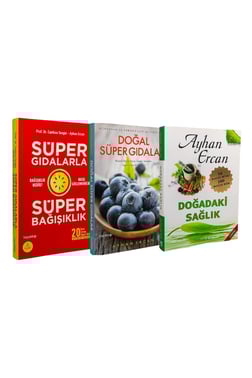 3'lü Kitap Set - Doğadaki Sağlık & Doğal Süper Gıdalar &  Süper Gıdalarla Süper Bağışıklık 