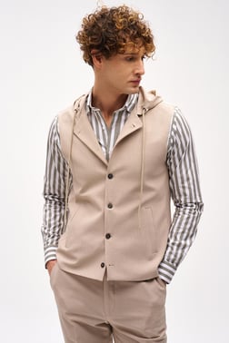 ERKEK BEJ SLIM FIT / DAR KALIP MONO YAKA KOMBİNLİ TAKIM ELBİSE