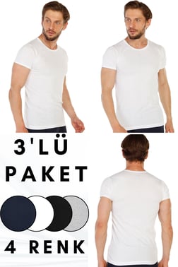 3 lü Paket %100 Pamuk O Yaka Erkek Süprem Fanila 314