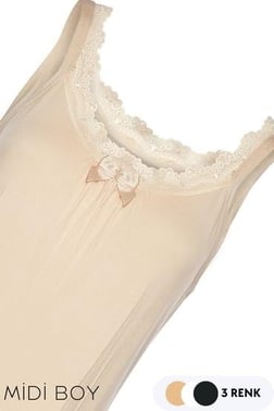 Tolin Bayan Geniş Askılı Viskon Kombinezon Gecelik 1584
