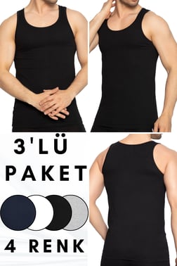 3 lü Erkek %100 Pamuklu Süprem Atlet 114