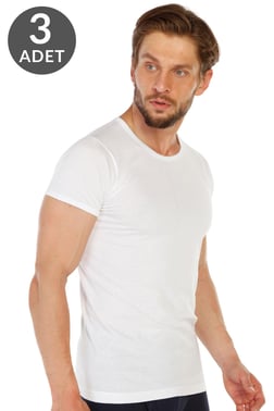 3 lü Paket %100 Pamuk O Yaka Erkek Süprem Fanila 314