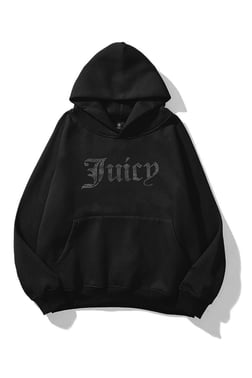 Unisex Juicy Taş Baskılı Sweatshirt Siyah