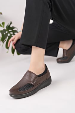 Castle Black 42631 Kahve Hakiki Deri Kemik Çıkıntı Kadın Ayakkabı