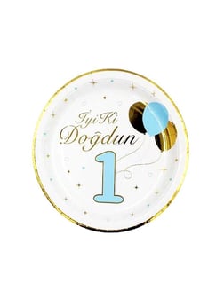 1 Yaş Tabak Mavi-Gold 6'Lı