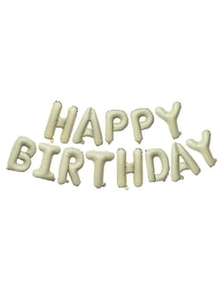 Happy Birthday Folyo Balon Parti Balonu Krem 40 cm