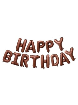 Happy Birthday Folyo Balon Parti Balonu Çikolata Kahve 40 cm