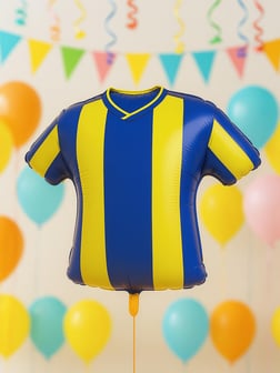 Sarı Lacivert Forma Folyo Balon Taraftar Doğum Günü Parti Balonu 45 cm