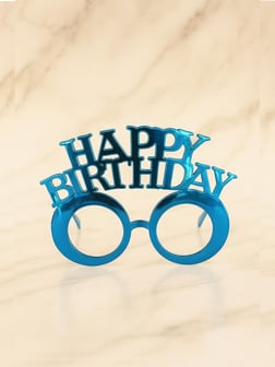 Happy Birthday Yazılı Doğum Günü Partisi Gözlüğü Mavi