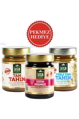 SAYGIN 3'lü Avantajlı Tahin Paketi 300 Gr+300 Gr - Üzüm Pekmezi 400 Gr Hediyeli 
