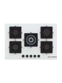 Bosch PNQ7B2P30O 75 cm Cam Ankastre Gazlı Ocak Beyaz