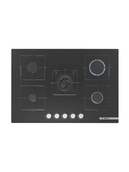 Bosch PNQ7B6O12O 75 cm Cam Ankastre Gazlı Ocak Siyah
