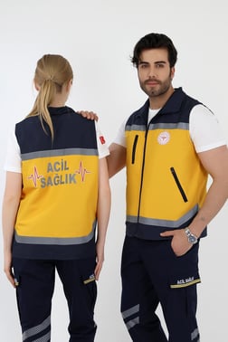 112 Unisex Yazlık Yelek - Sarı