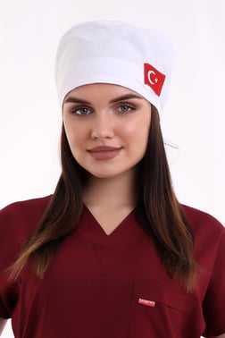Beyaz Bayrak İşlemeli Cerrahi Bone - Doktor Bone